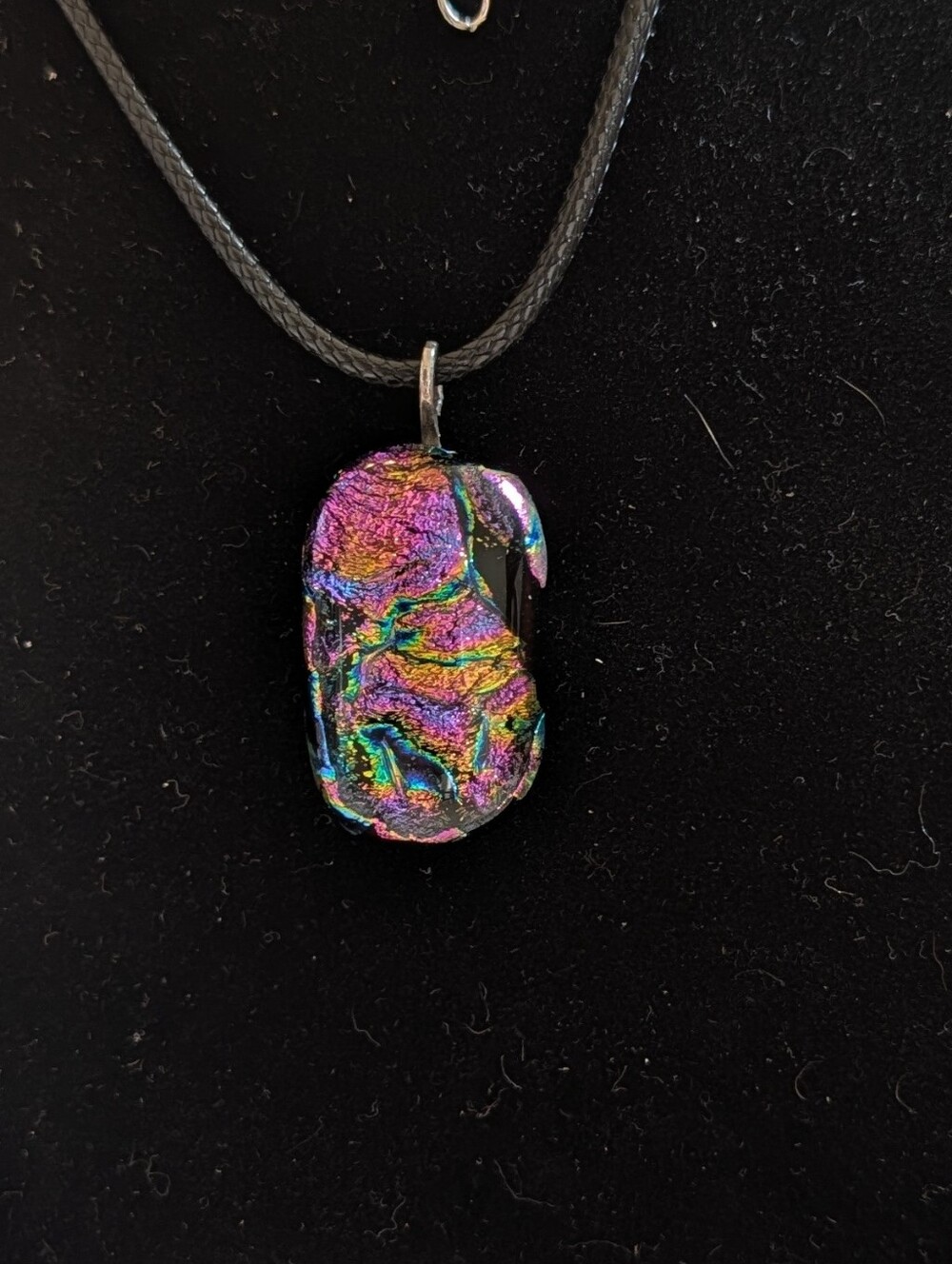 Hand Crafted Iridescent Multicolor Druzy Pendant Necklace